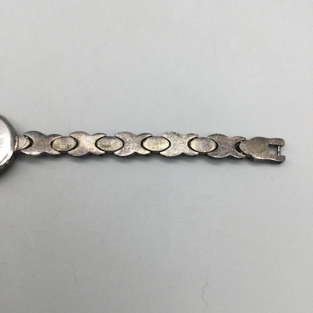 Vintage Monet Womens Watch 21mm Abalone Dial Silver Tone New Battery 7.25
